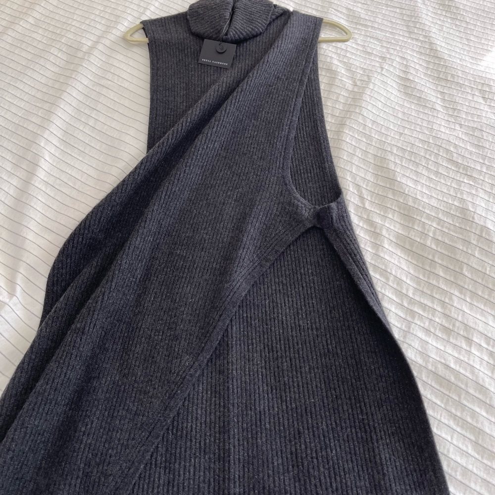 Skull Cashmere long assymetrical turtleneck tunic, grey, Sz.M, NWT